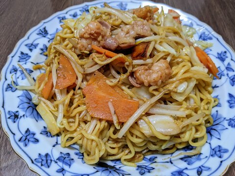 ホルモン焼きそば☆甘辛味噌味☆